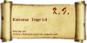 Katona Ingrid névjegykártya