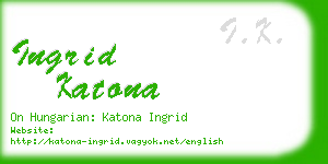 ingrid katona business card